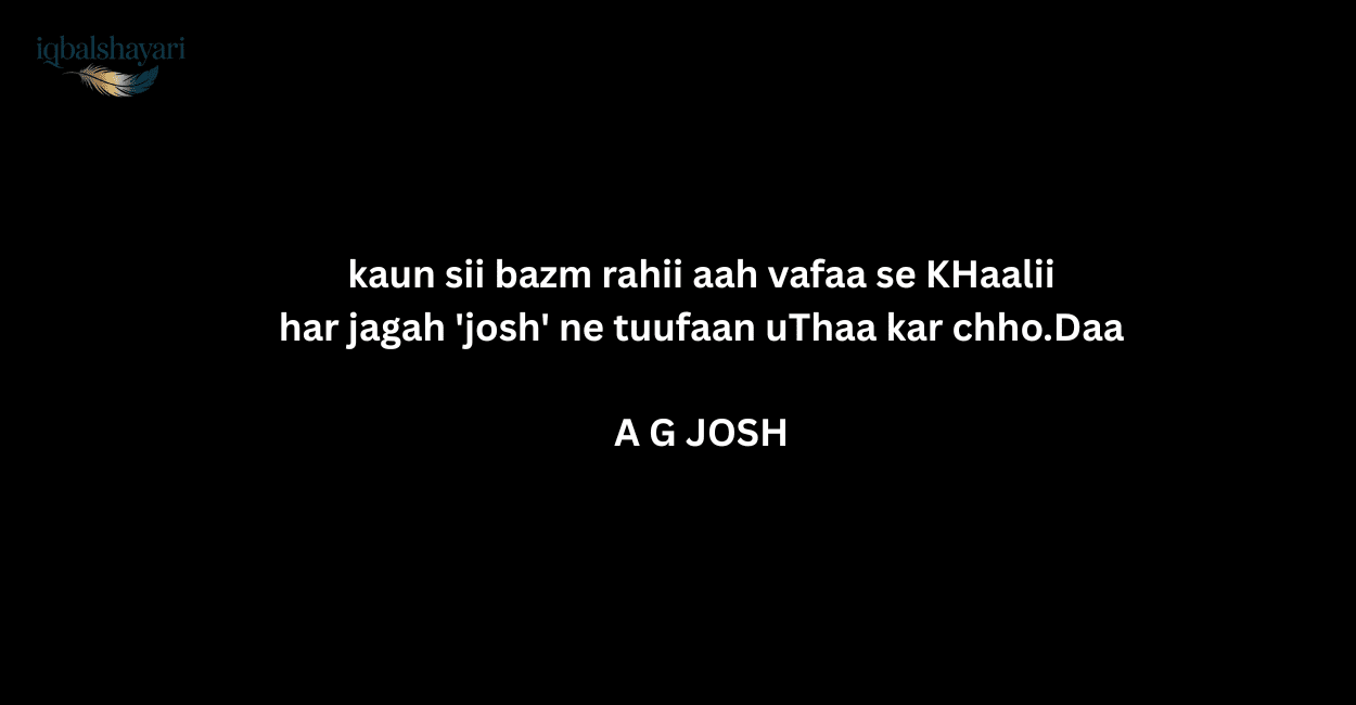 A.G. Josh poetry