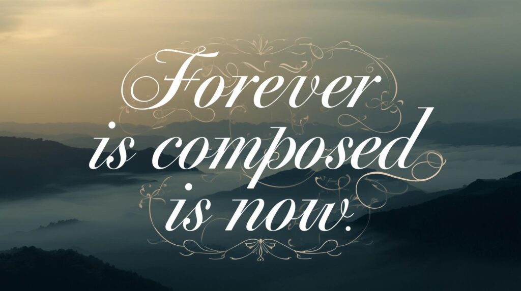 Forever is composed of now